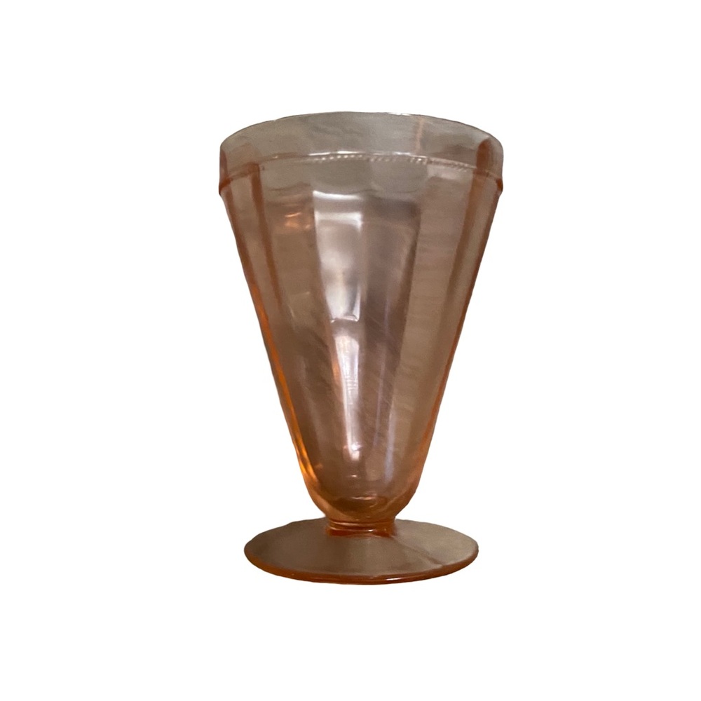 Vintage‎ Jeannette Depression Pink Adam Footed Tumbler 4”